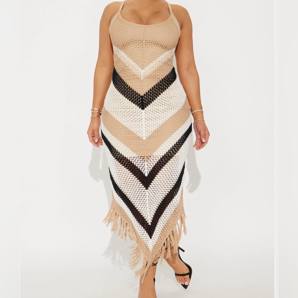 NWT Fashion Nova Amira Crochet Maxi Dress in Black size 2X